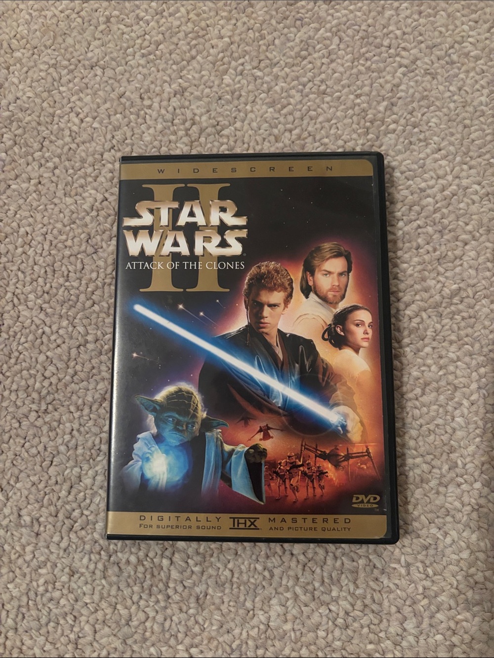 Star Wars Attack of the Clones DVD — Black Case with Gold Accents